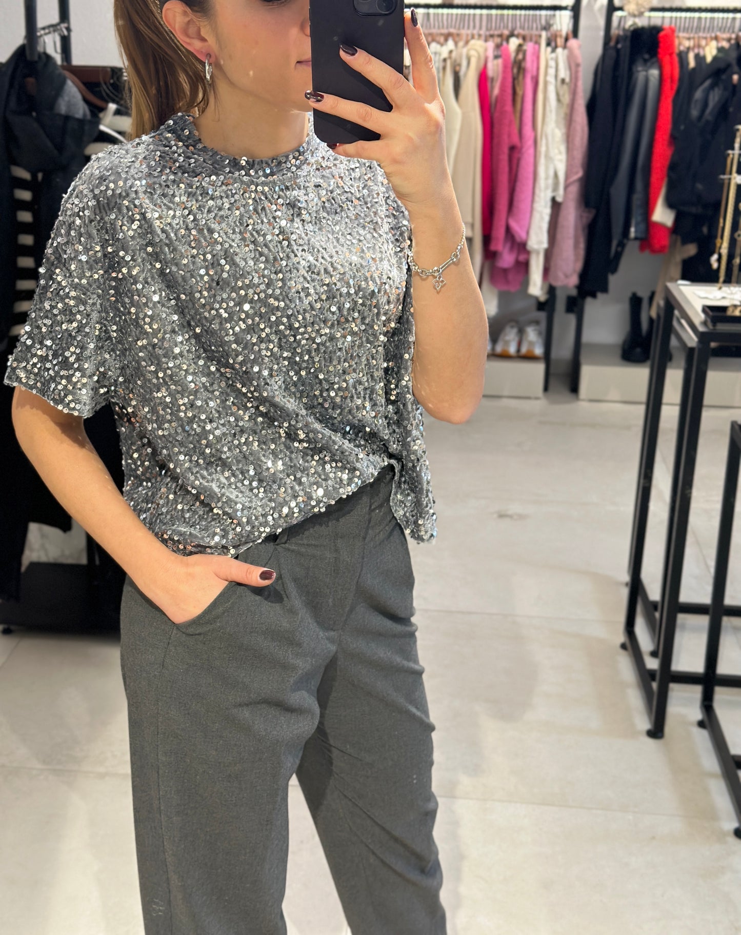 Pailletten-Shirt