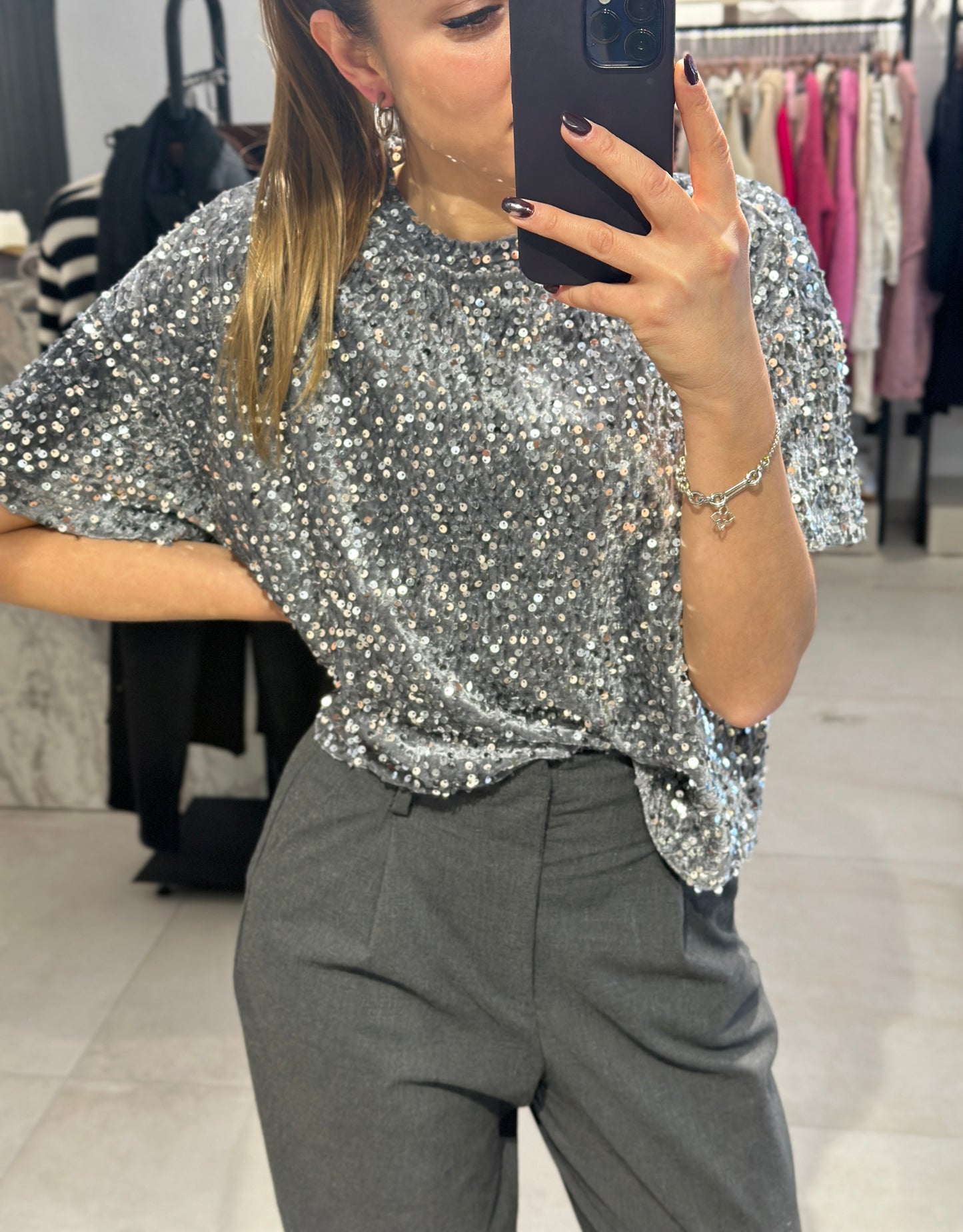 Pailletten-Shirt