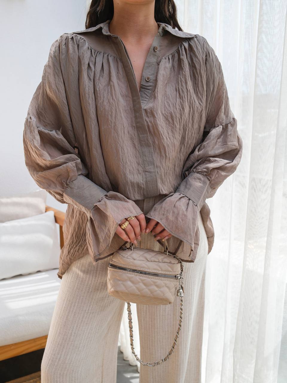 BLOUSE LUNA „taupe“