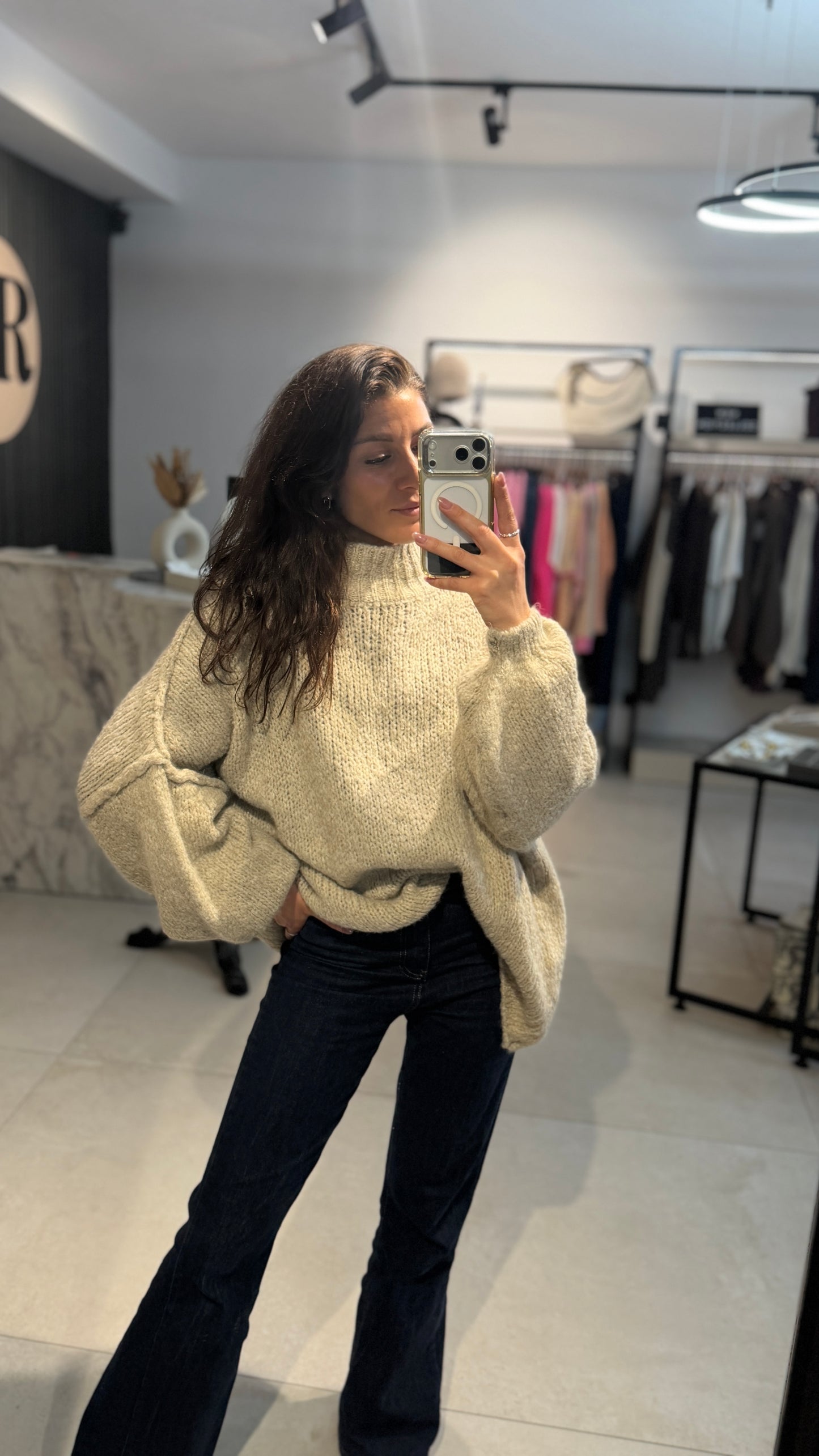 FLAUSCHİ OVERSİZE PULLOVER MİT STEHKRAGEN