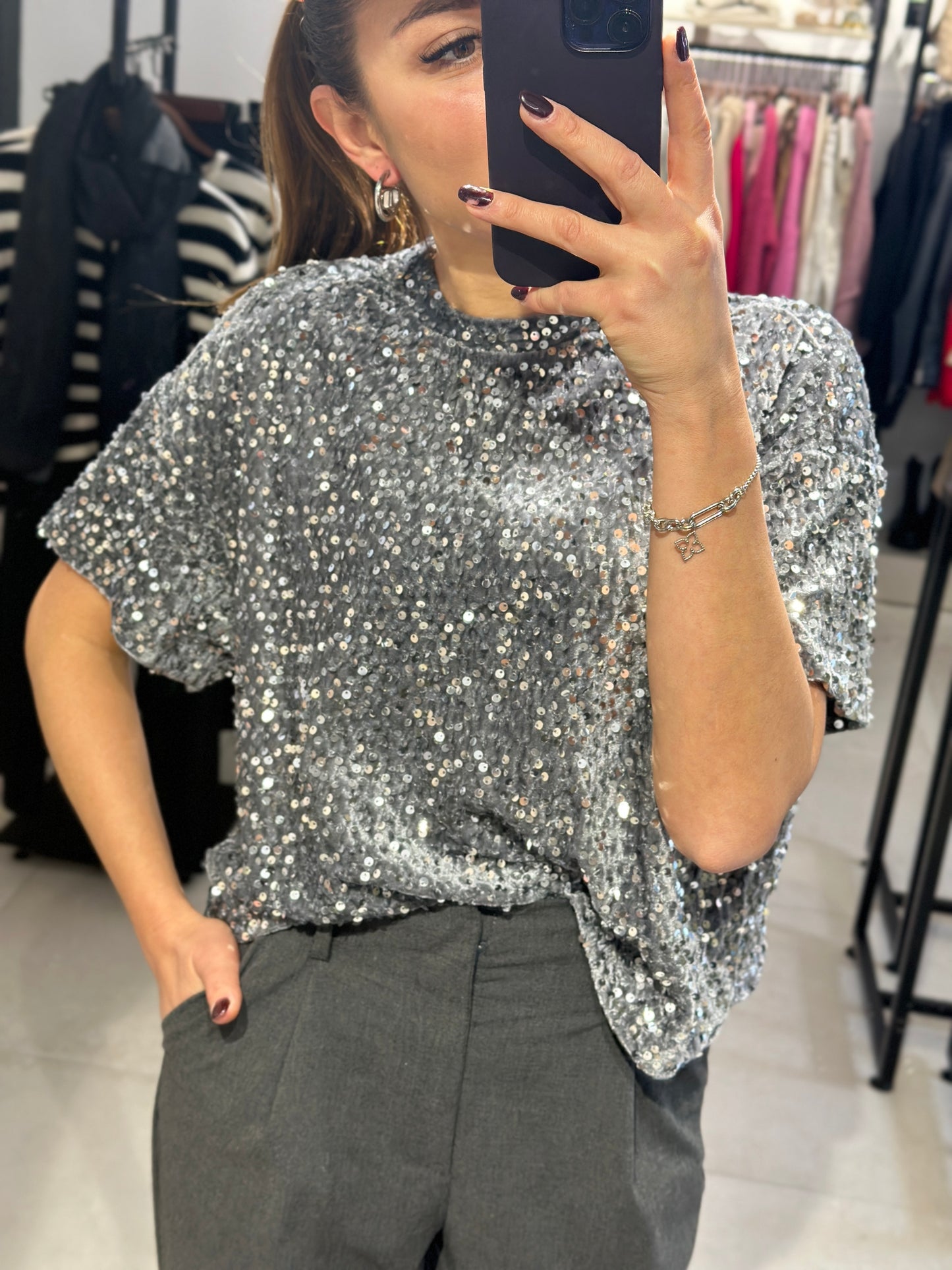 Pailletten-Shirt