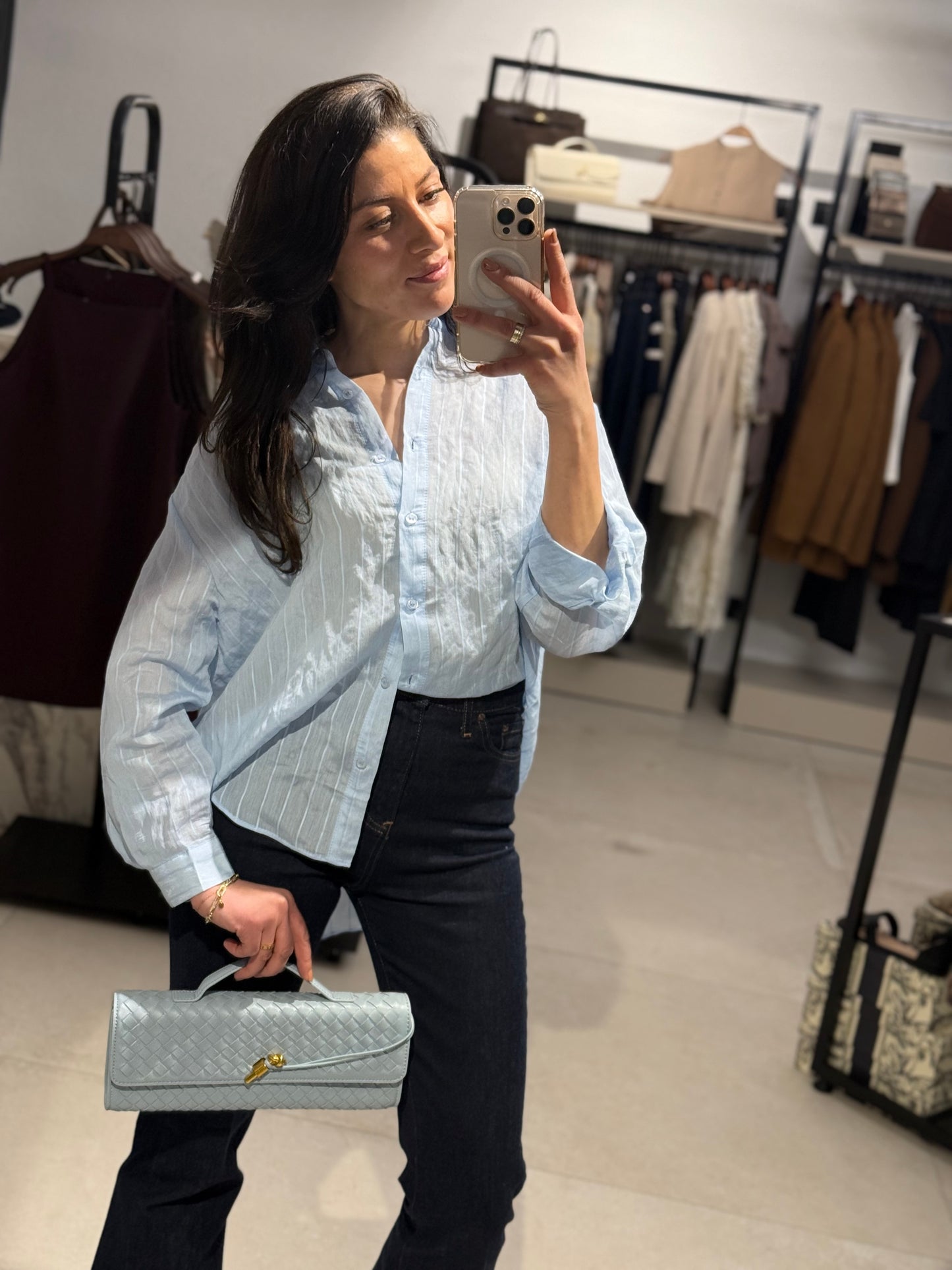 BLUSE MIT STRUKTURSTREIFE