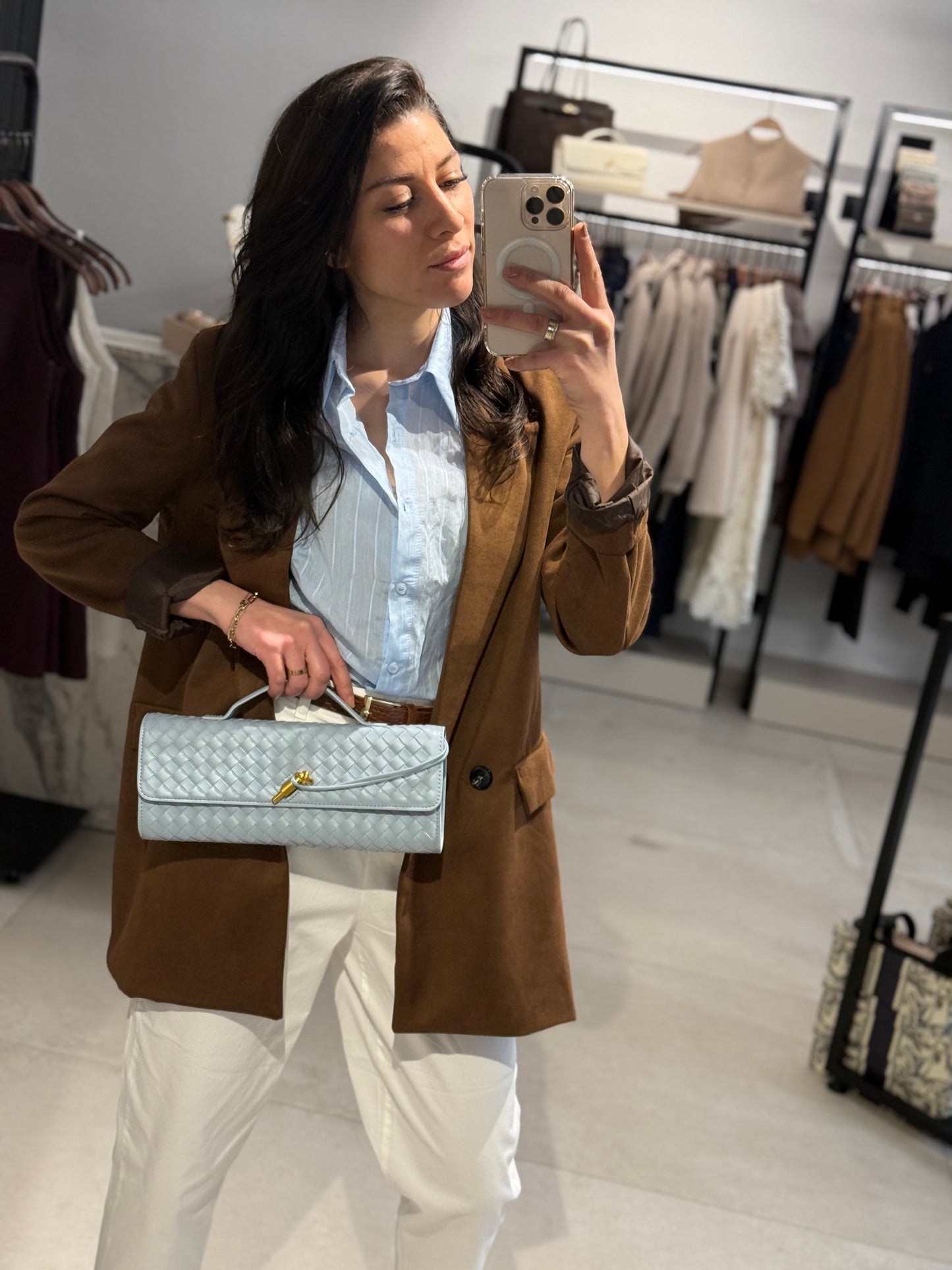 BLUSE MIT STRUKTURSTREIFE