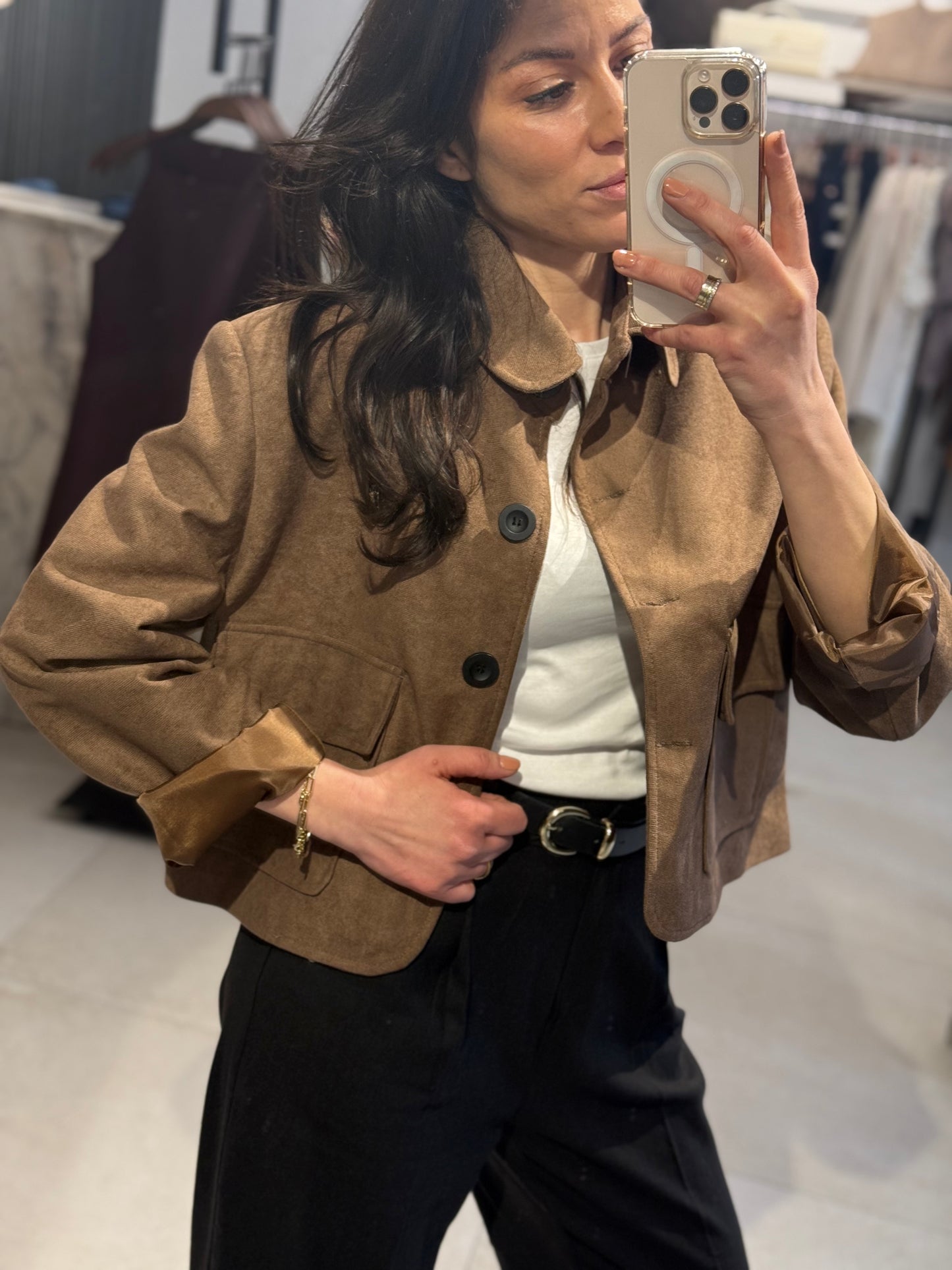 KURZE JACKE IN WILDLEDEROPTIK