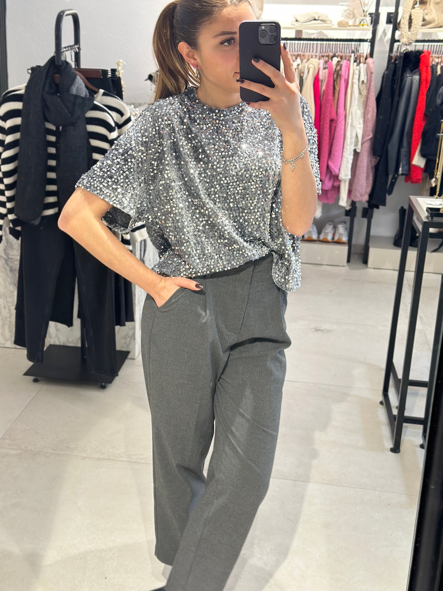 Pailletten-Shirt