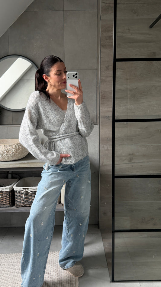 MILA WRAP CARDIGAN GREY