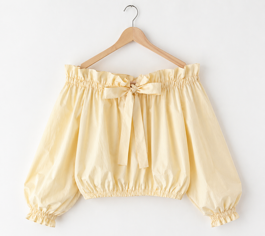 OFF SHOULDER BLUSE butteryellow (PRE-Order Lieferung ab 11.5.26)