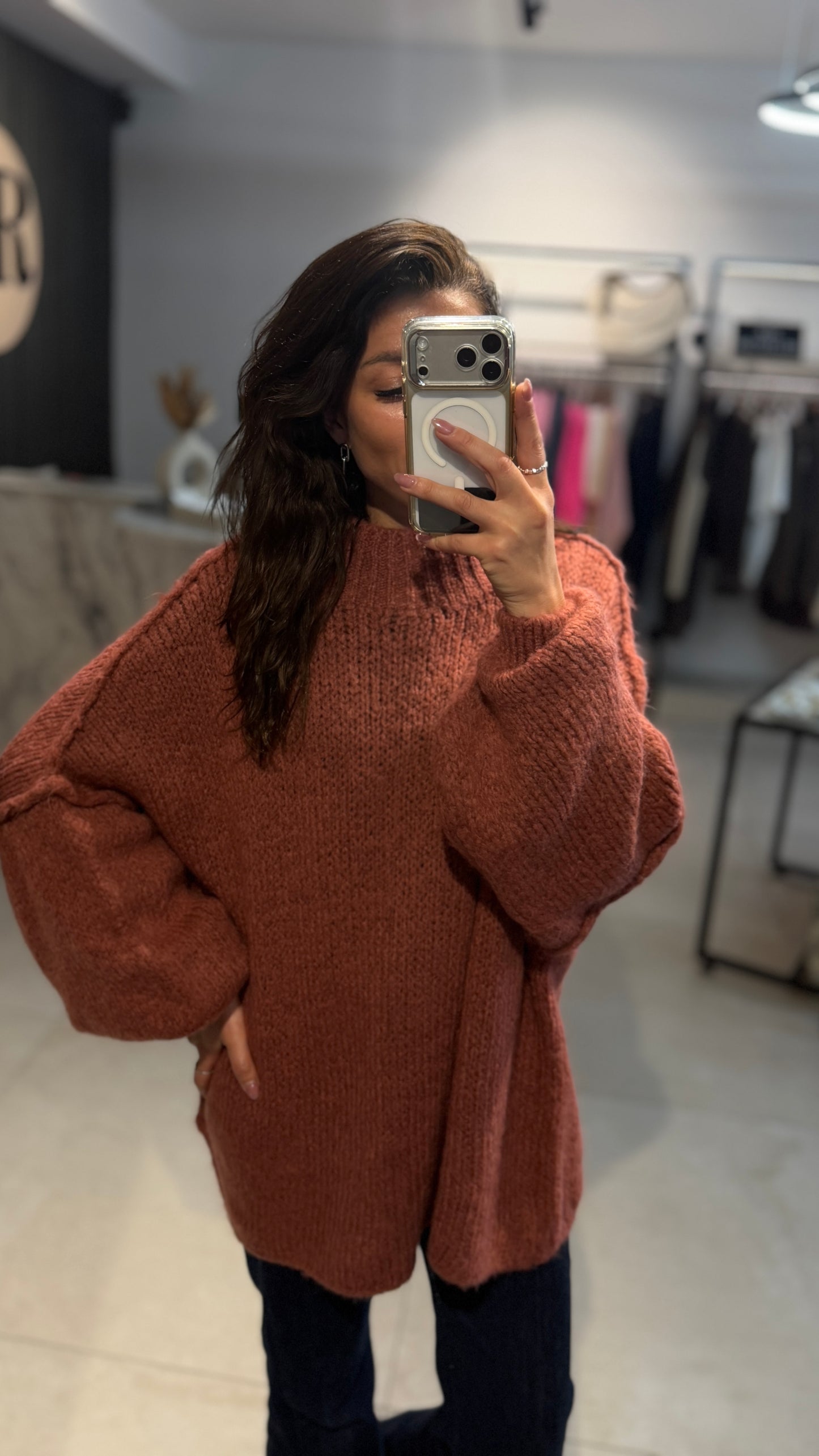 FLAUSCHİ OVERSİZE PULLOVER MİT STEHKRAGEN