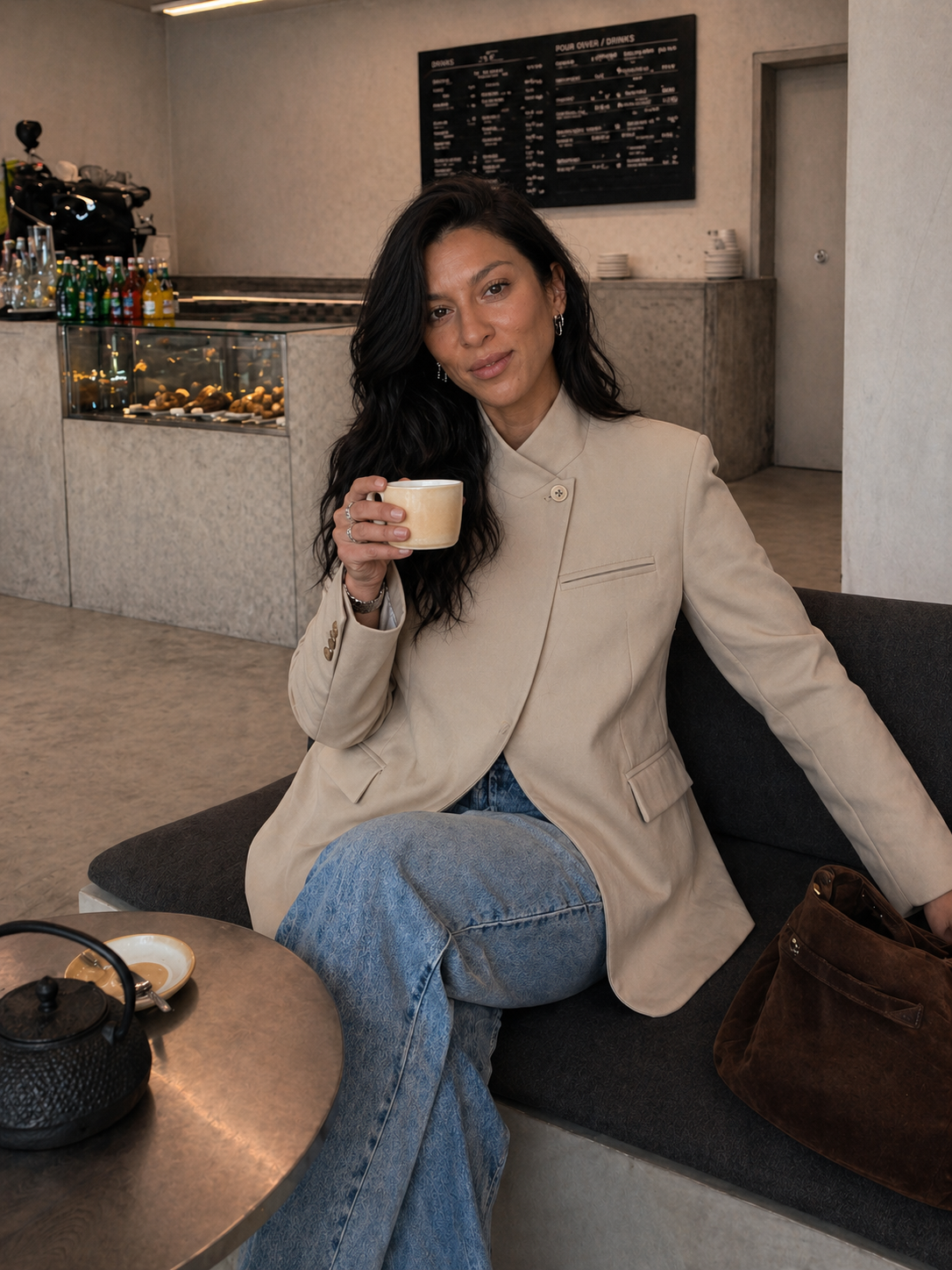 LIGHT KHAKI STRUCTURED BLAZER