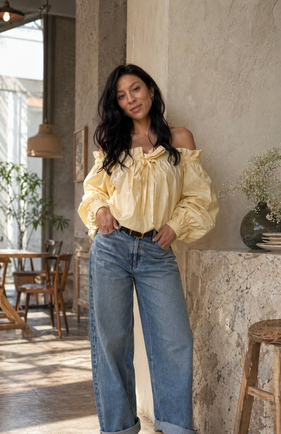 OFF SHOULDER BLUSE butteryellow (PRE-Order Lieferung ab 11.5.26)