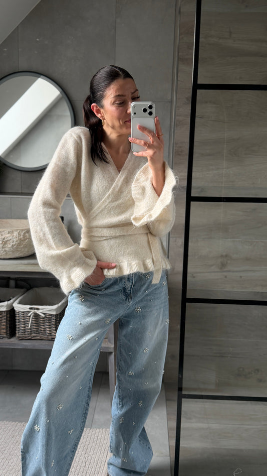 LUNA CREAM SOFT WRAP CARDIGAN