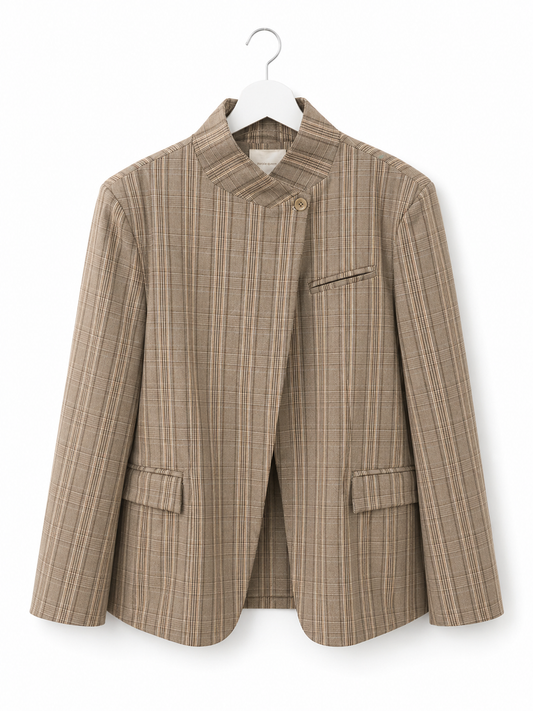 KARIERTER BLAZER BEIGE