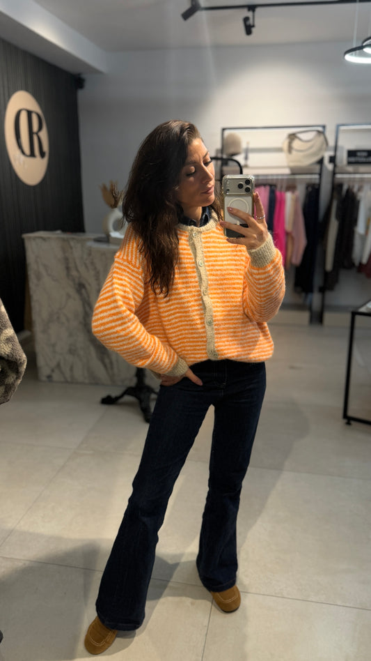 STRIPED COZY CARDIGAN